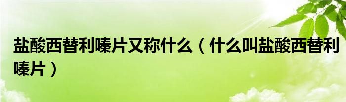 鹽酸西替利嗪片又稱什么（什么叫鹽酸西替利嗪片）