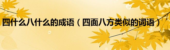 四什么八什么的成語(yǔ)（四面八方類似的詞語(yǔ)）