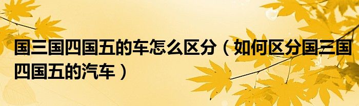 國三國四國五的車怎么區(qū)分（如何區(qū)分國三國四國五的汽車）