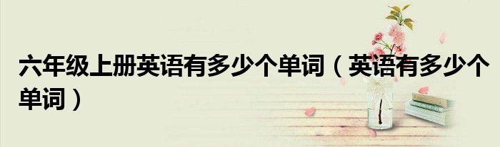 六年級上冊英語有多少個單詞（英語有多少個單詞）