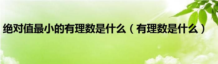 絕對值最小的有理數(shù)是什么（有理數(shù)是什么）
