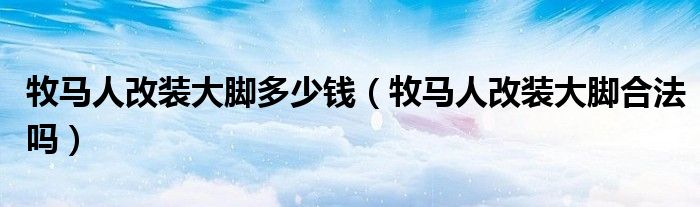 牧馬人改裝大腳多少錢(qián)（牧馬人改裝大腳合法嗎）