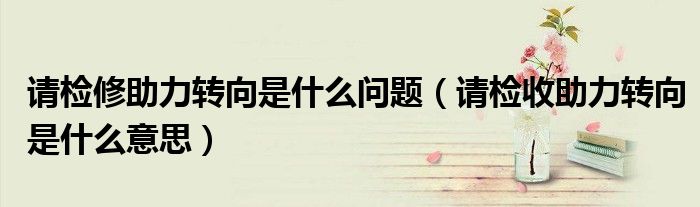請(qǐng)檢修助力轉(zhuǎn)向是什么問(wèn)題（請(qǐng)檢收助力轉(zhuǎn)向是什么意思）