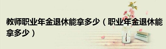 教師職業(yè)年金退休能拿多少（職業(yè)年金退休能拿多少）