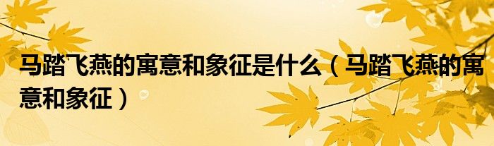 馬踏飛燕的寓意和象征是什么（馬踏飛燕的寓意和象征）