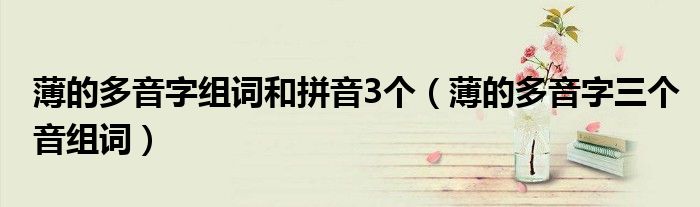 薄的多音字組詞和拼音3個(gè)（薄的多音字三個(gè)音組詞）