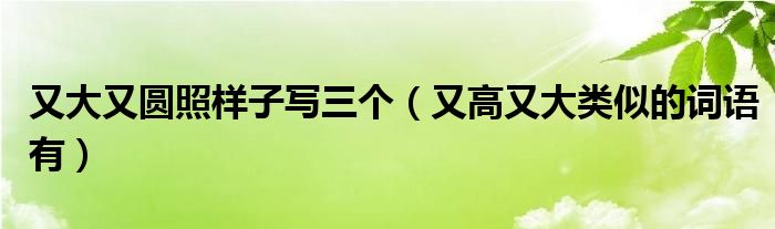 又大又圓照樣子寫三個（又高又大類似的詞語有）