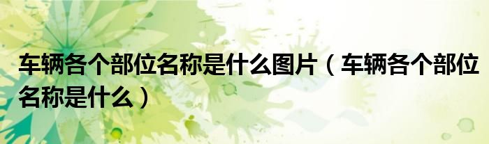 車輛各個(gè)部位名稱是什么圖片（車輛各個(gè)部位名稱是什么）