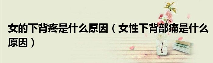 女的下背疼是什么原因（女性下背部痛是什么原因）