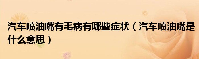 汽車噴油嘴有毛病有哪些癥狀（汽車噴油嘴是什么意思）