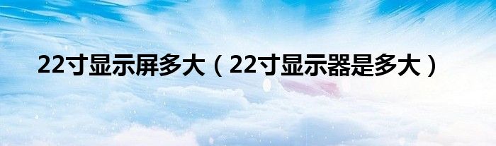 22寸顯示屏多大（22寸顯示器是多大）