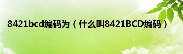 8421bcd編碼為（什么叫8421BCD編碼）