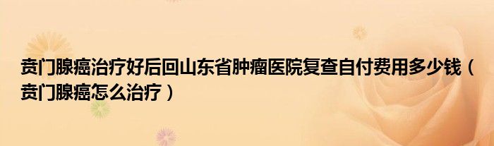 賁門(mén)腺癌治療好后回山東省腫瘤醫(yī)院復(fù)查自付費(fèi)用多少錢(qián)（賁門(mén)腺癌怎么治療）