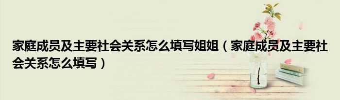 家庭成員及主要社會(huì)關(guān)系怎么填寫(xiě)姐姐（家庭成員及主要社會(huì)關(guān)系怎么填寫(xiě)）