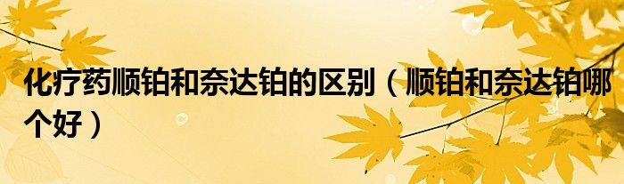 化療藥順鉑和奈達鉑的區(qū)別（順鉑和奈達鉑哪個好）