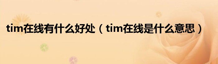 tim在線有什么好處（tim在線是什么意思）