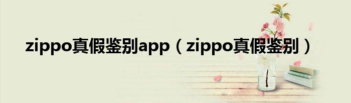 zippo真假鑒別app（zippo真假鑒別）