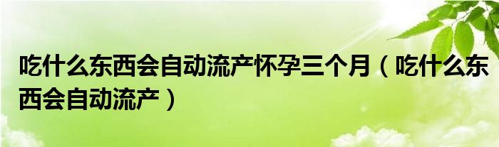 吃什么東西會自動流產(chǎn)懷孕三個月（吃什么東西會自動流產(chǎn)）
