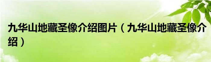 九華山地藏圣像介紹圖片（九華山地藏圣像介紹）