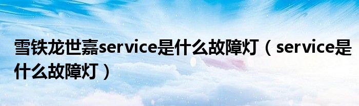 雪鐵龍世嘉service是什么故障燈（service是什么故障燈）