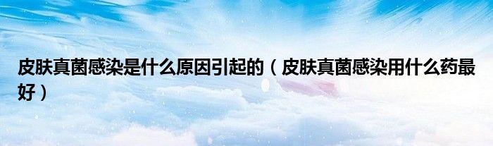 皮膚真菌感染是什么原因引起的（皮膚真菌感染用什么藥最好）