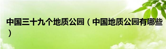 中國(guó)三十九個(gè)地質(zhì)公園（中國(guó)地質(zhì)公園有哪些）