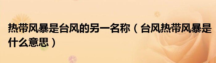 熱帶風暴是臺風的另一名稱（臺風熱帶風暴是什么意思）