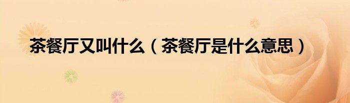 茶餐廳又叫什么（茶餐廳是什么意思）