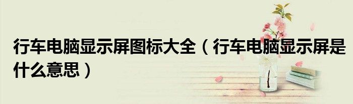 行車電腦顯示屏圖標大全（行車電腦顯示屏是什么意思）