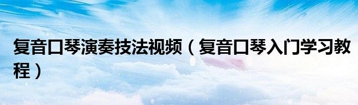 復(fù)音口琴演奏技法視頻（復(fù)音口琴入門學(xué)習(xí)教程）