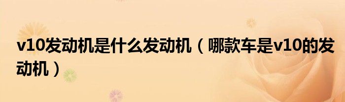 v10發(fā)動機是什么發(fā)動機（哪款車是v10的發(fā)動機）