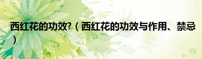 西紅花的功效?（西紅花的功效與作用、禁忌）