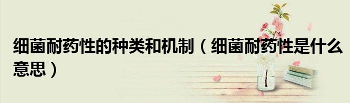 細(xì)菌耐藥性的種類(lèi)和機(jī)制（細(xì)菌耐藥性是什么意思）