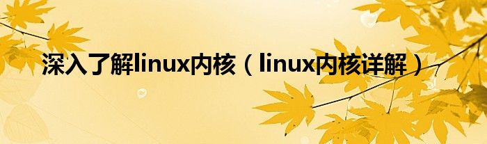 深入了解linux內(nèi)核（linux內(nèi)核詳解）