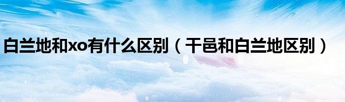 白蘭地和xo有什么區(qū)別（干邑和白蘭地區(qū)別）