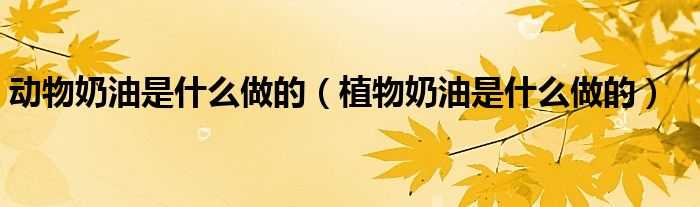 動物奶油是什么做的（植物奶油是什么做的）