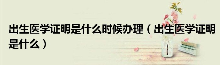 出生醫(yī)學(xué)證明是什么時候辦理（出生醫(yī)學(xué)證明是什么）
