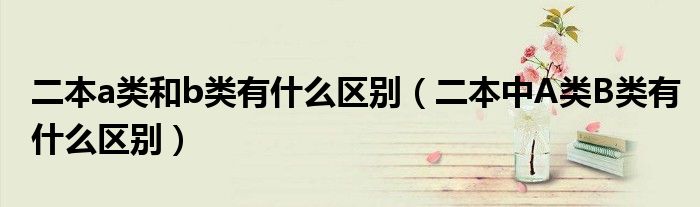 二本a類(lèi)和b類(lèi)有什么區(qū)別（二本中A類(lèi)B類(lèi)有什么區(qū)別）