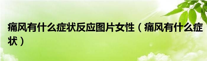痛風(fēng)有什么癥狀反應(yīng)圖片女性（痛風(fēng)有什么癥狀）
