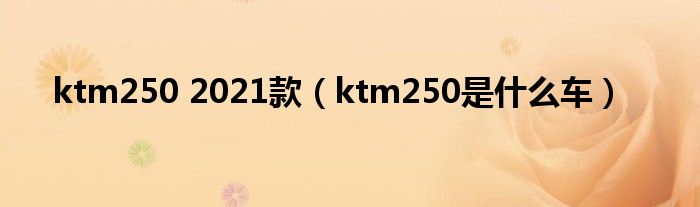ktm250 2021款（ktm250是什么車）