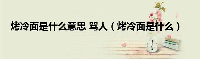 烤冷面是什么意思 罵人（烤冷面是什么）