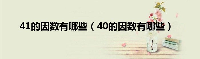 41的因數(shù)有哪些（40的因數(shù)有哪些）