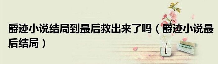 爵跡小說結局到最后救出來了嗎（爵跡小說最后結局）