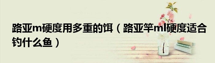 路亞m硬度用多重的餌（路亞竿ml硬度適合釣什么魚）