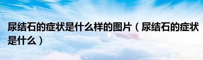 尿結(jié)石的癥狀是什么樣的圖片（尿結(jié)石的癥狀是什么）