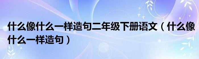 什么像什么一樣造句二年級(jí)下冊(cè)語(yǔ)文（什么像什么一樣造句）