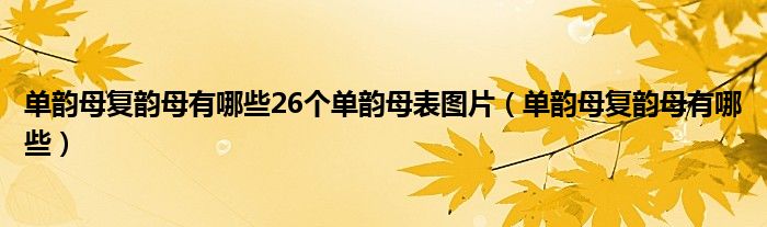 單韻母復(fù)韻母有哪些26個單韻母表圖片（單韻母復(fù)韻母有哪些）