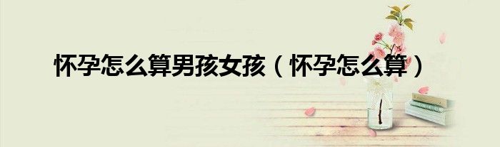 懷孕怎么算男孩女孩（懷孕怎么算）