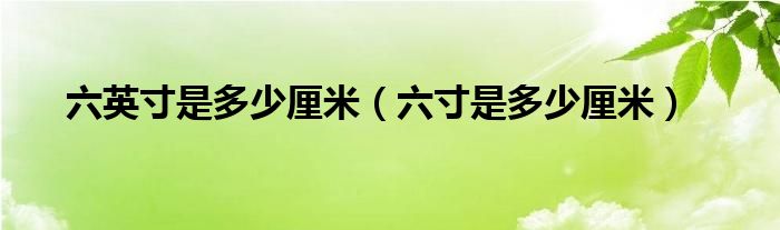 六英寸是多少厘米（六寸是多少厘米）