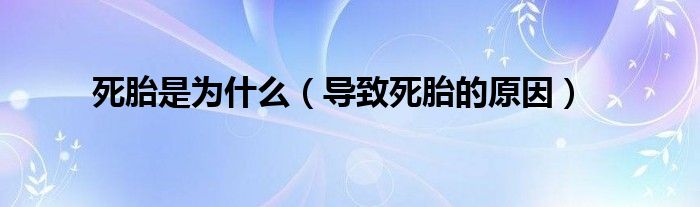 死胎是為什么（導(dǎo)致死胎的原因）